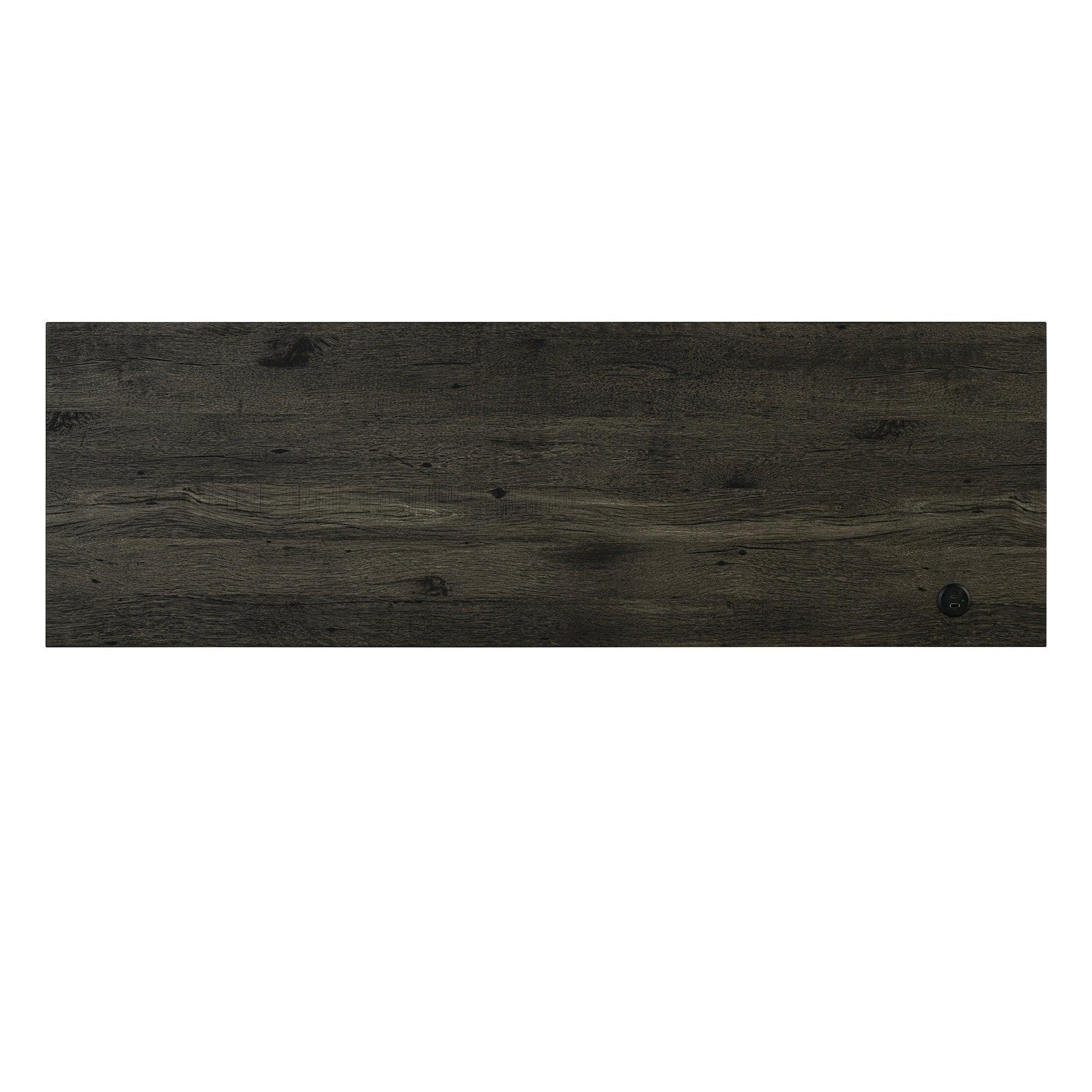 59" Rustic Dining &amp; Bar Table Set with 3 Stools and USB Charging Ports