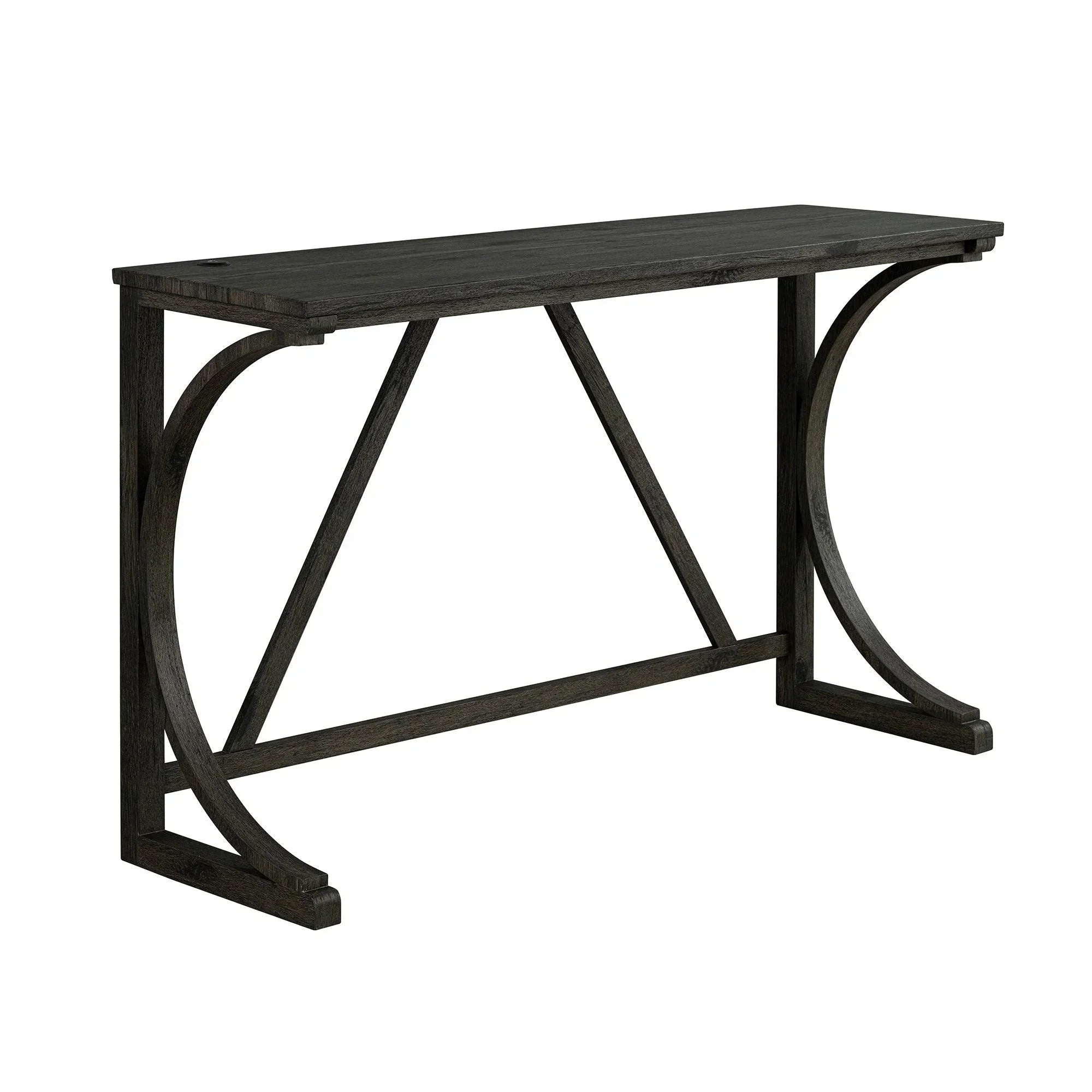 59" Rustic Dining &amp; Bar Table Set with 3 Stools and USB Charging Ports