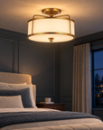 Aveline 3-Light Antique Gold Semi-Flush Mount Ceiling Light
