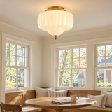 Phyllis 3-Light Flush Mount Ceiling Light in Gold Brass Finish