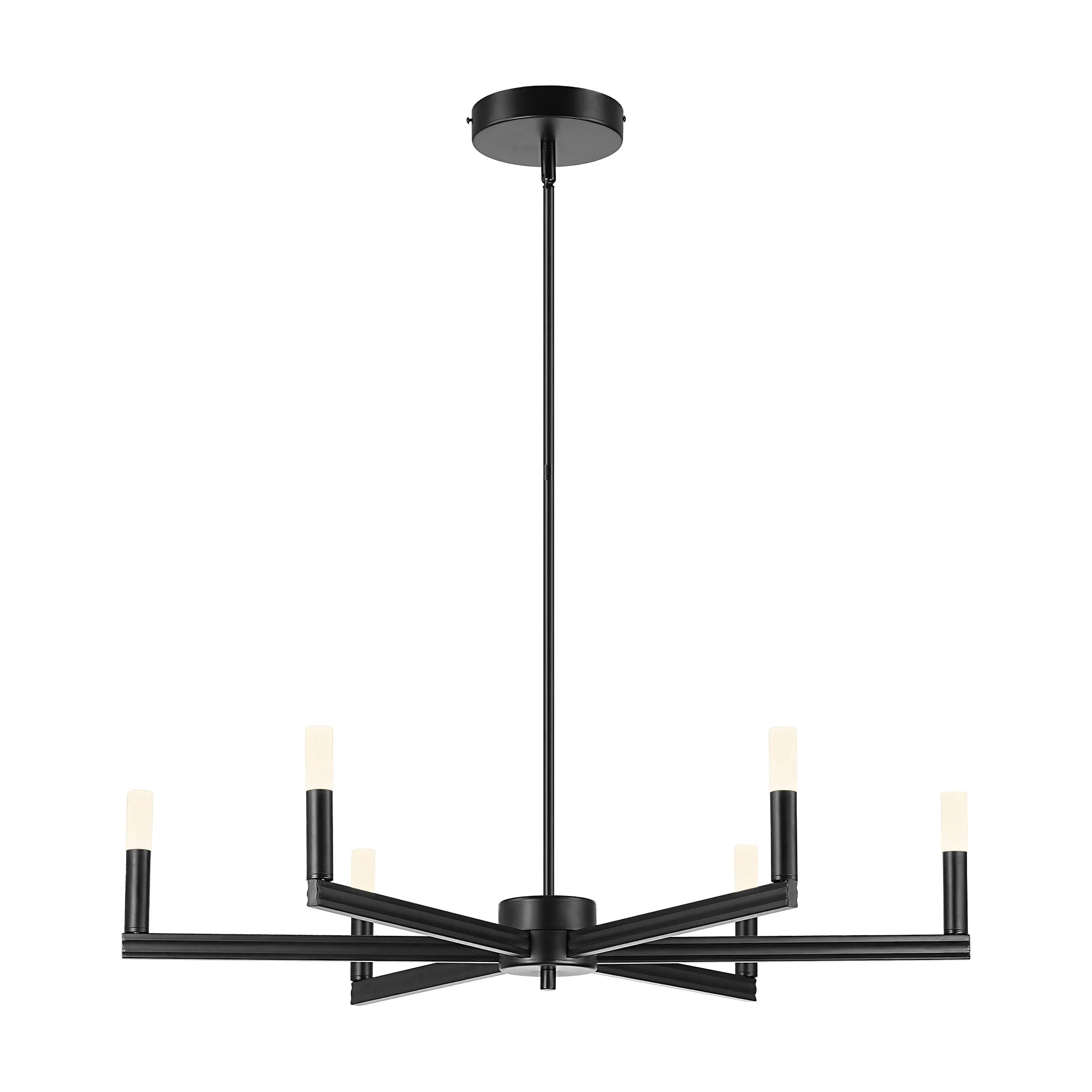 Marcia 6-Light Matte Black Modern Chandelier