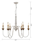 French Country 6 Light Candle Style Distressed Chandelier - IPLUS Lighting