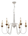 French Country 6 Light Candle Style Distressed Chandelier - IPLUS Lighting
