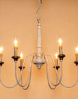 French Country 6 Light Candle Style Distressed Chandelier - IPLUS Lighting