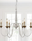 French Country 6 Light Candle Style Distressed Chandelier - IPLUS Lighting