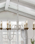 French Country 6 Light Candle Style Distressed Chandelier - IPLUS Lighting