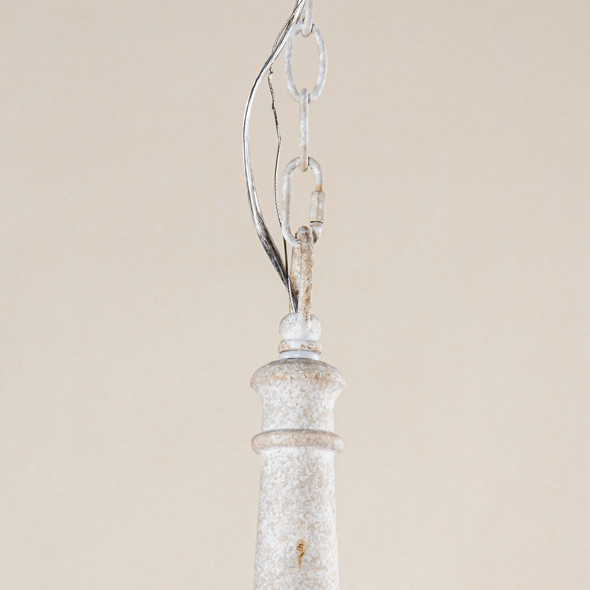 6-Light French Country Candle-Style Chandelier in Distressed - ParrotUncle