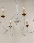 6-Light French Country Candle-Style Chandelier in Distressed - ParrotUncle