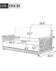 Marin 2-Seat Woven Rope Outdoor Swing Sofa with Cushions