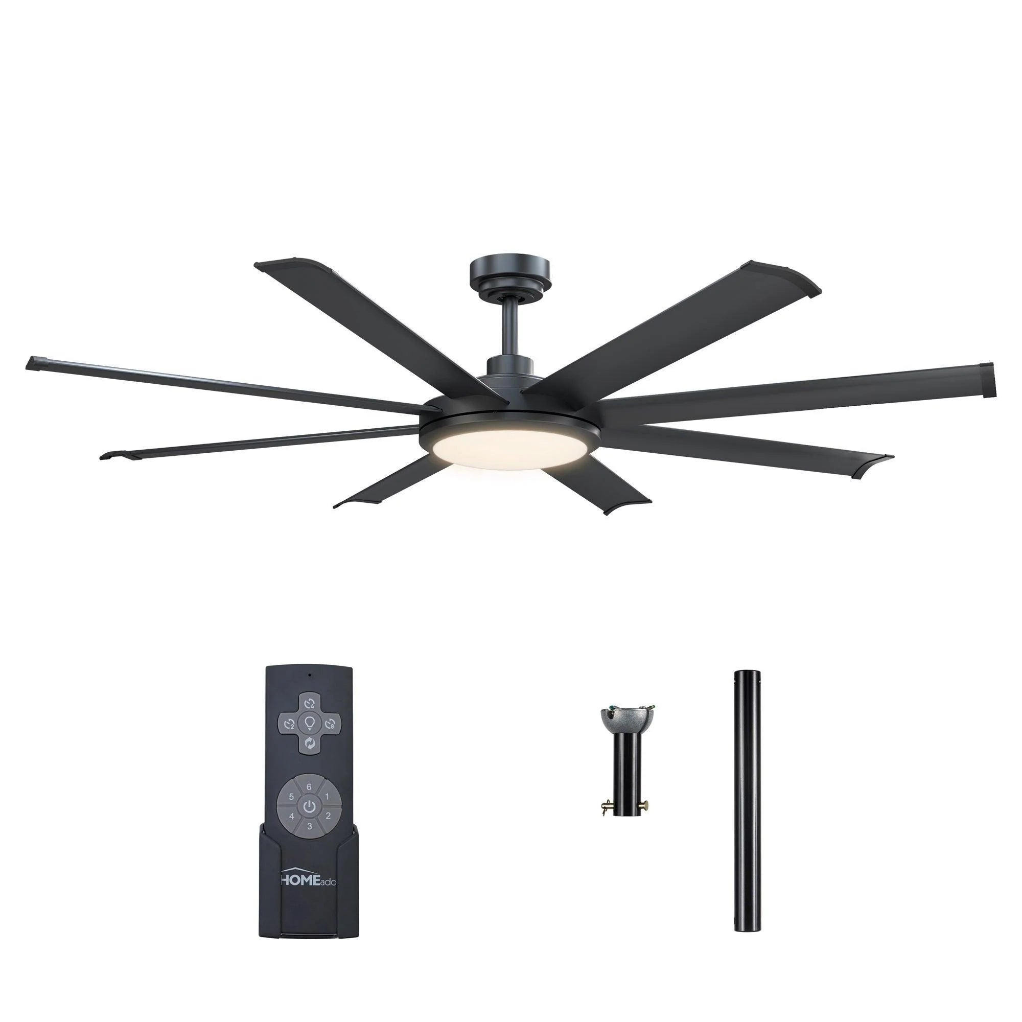 60" Black Led Indoor Ceiling Fan