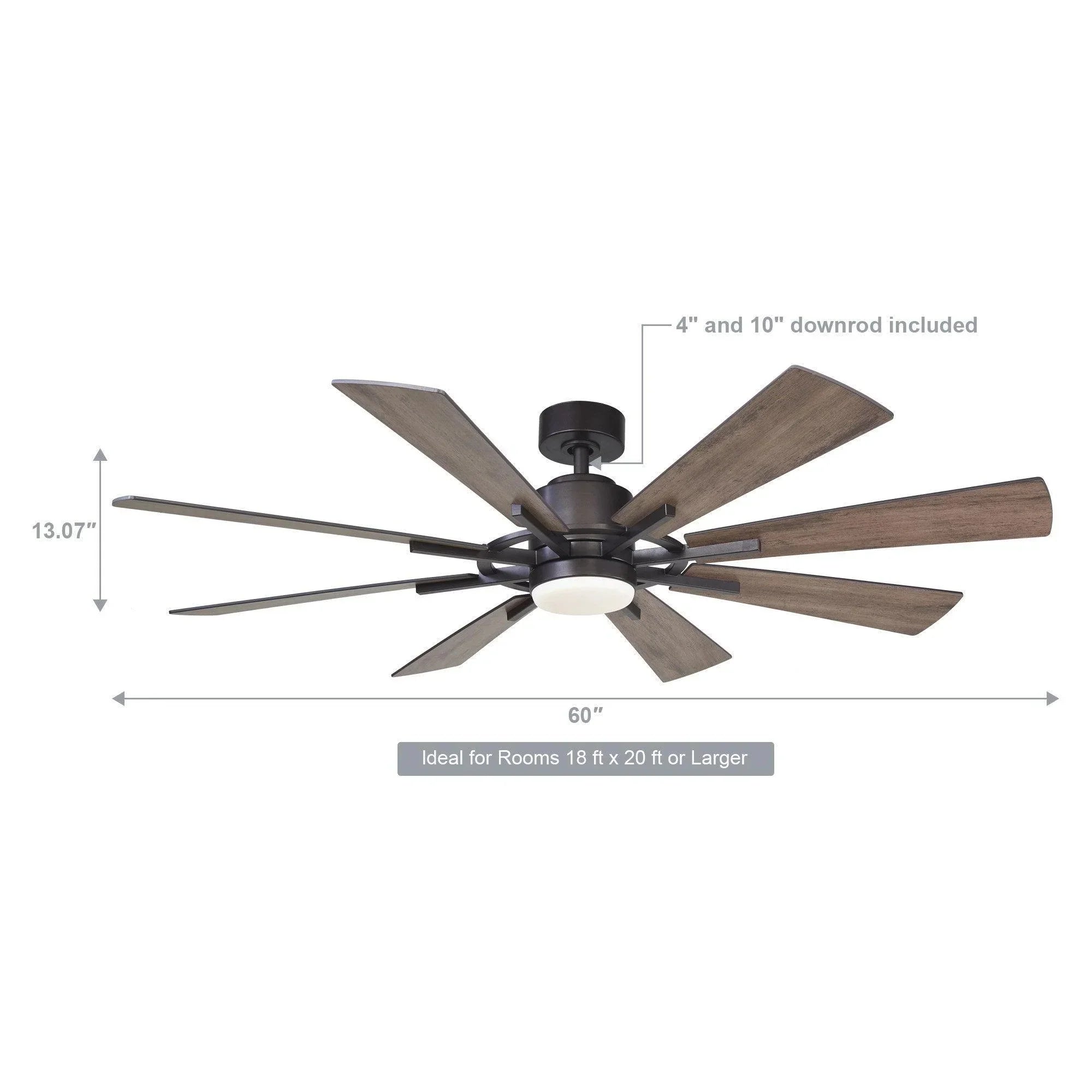 60" Oretha Windmill 8 Blades LED Ceiling Fan - IPLUS Lighting