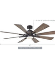 60" Oretha Windmill 8 Blades LED Ceiling Fan - IPLUS Lighting