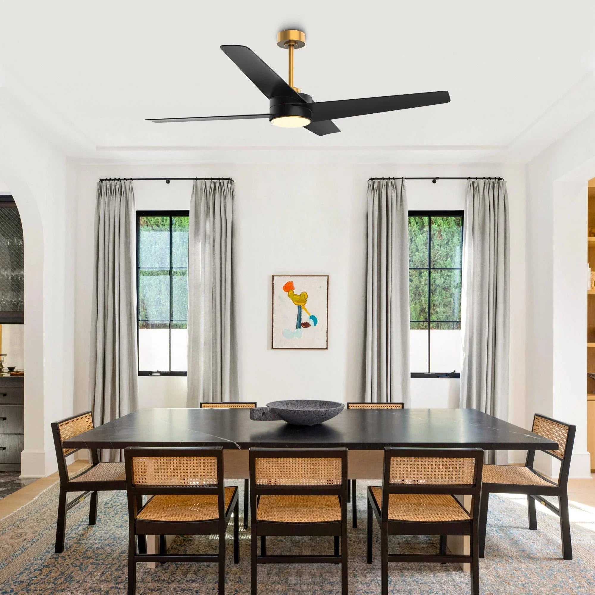 60" Parvez Modern DC Reversible Ceiling Fan - IPLUS Lighting
