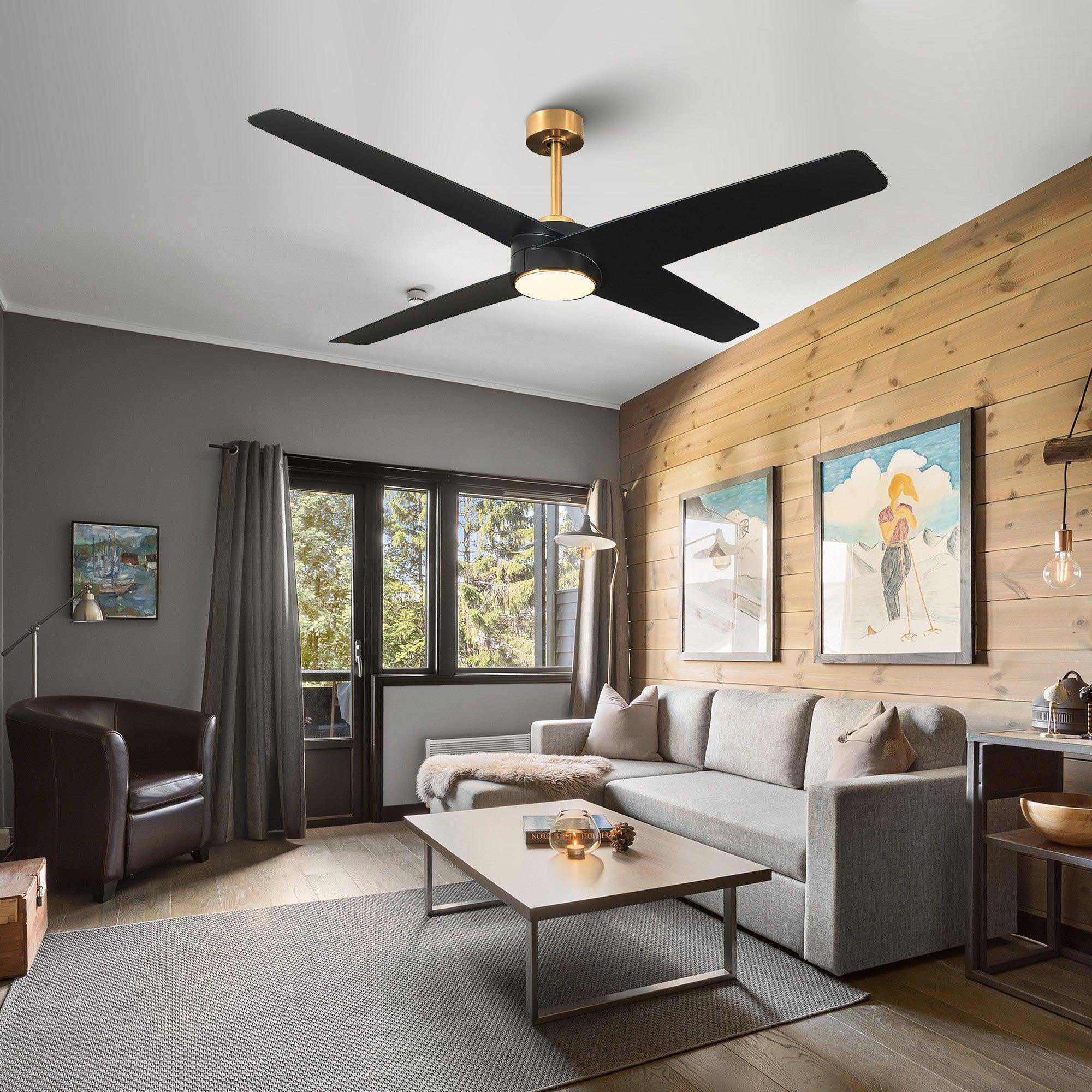 60" Parvez Modern DC Reversible Ceiling Fan - IPLUS Lighting