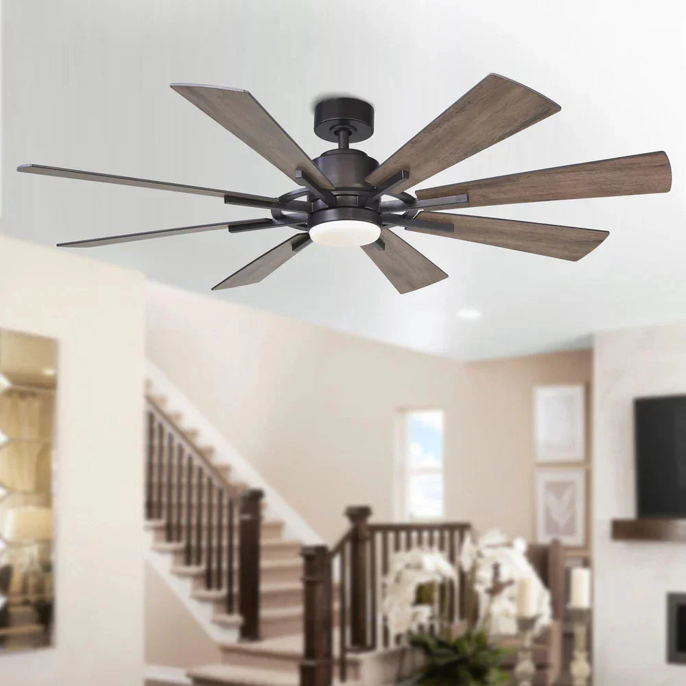 60" Oretha Windmill 8 Blades LED Ceiling Fan - IPLUS Lighting