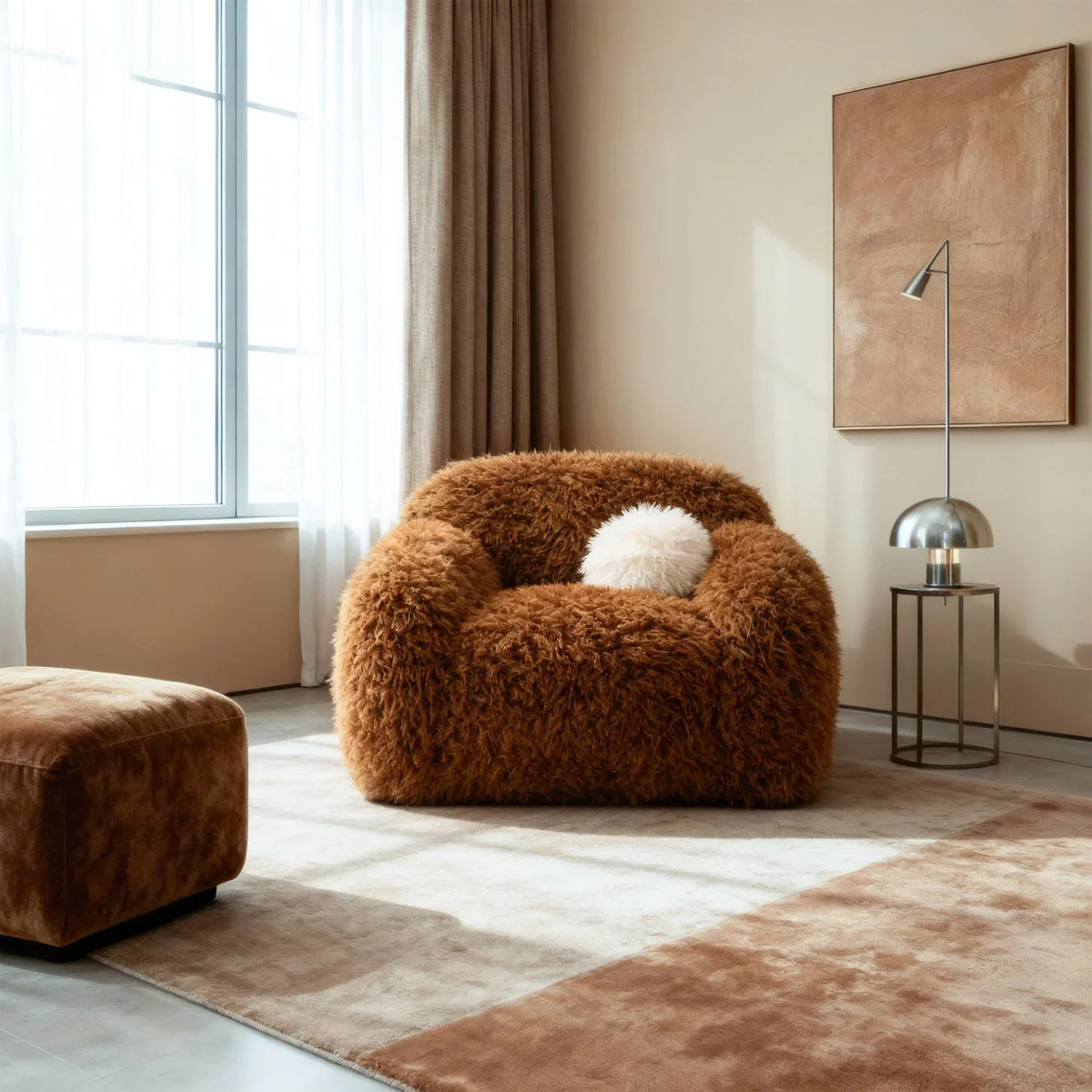 43" Darwen Modern Swivel Accent Chair with Matching Pillow