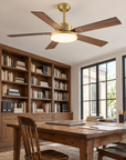 52" Auren Modern Brass LED Ceiling Fan with Reversible Blades