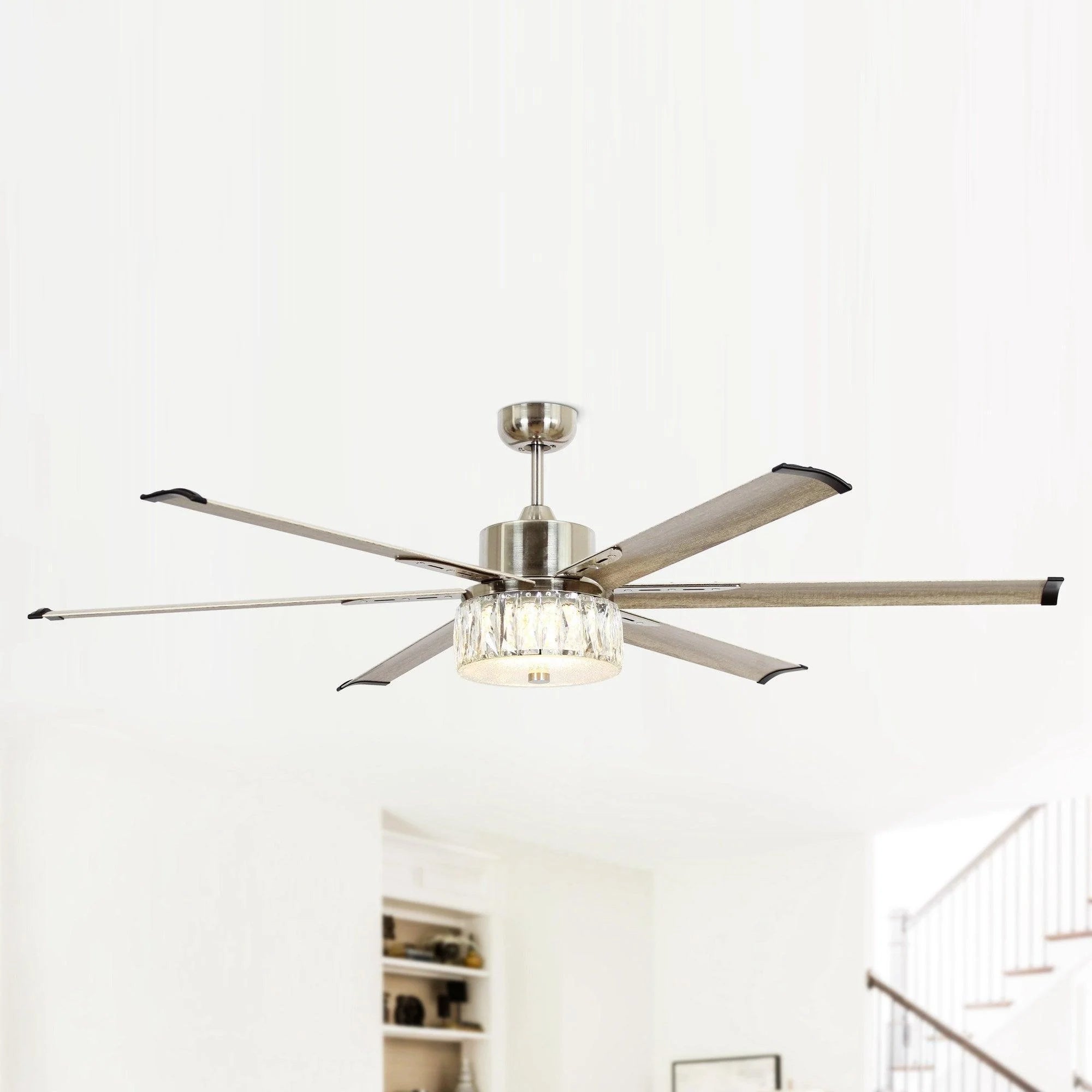 65" Satin Nickel Ceiling Fan