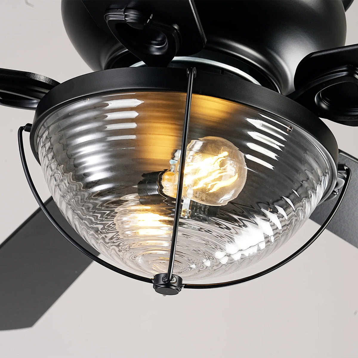 52" Rowan Modern Farmhouse Flush Mount Ceiling Fan with Light