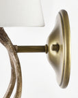 Caldwell 1-Light Antique Brass Antler Wall Sconce with Fabric Shade