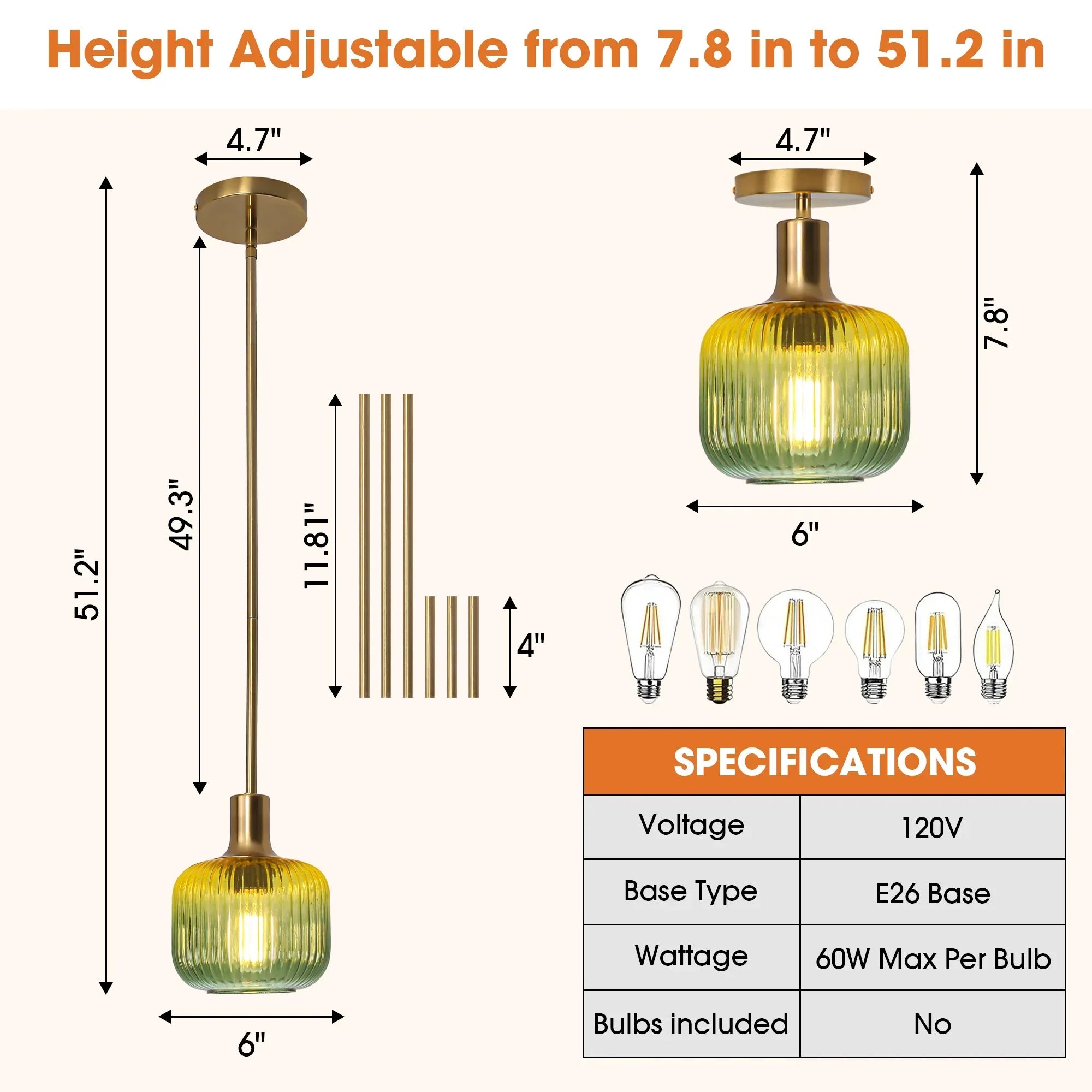 6" Felix Island Pendant Light