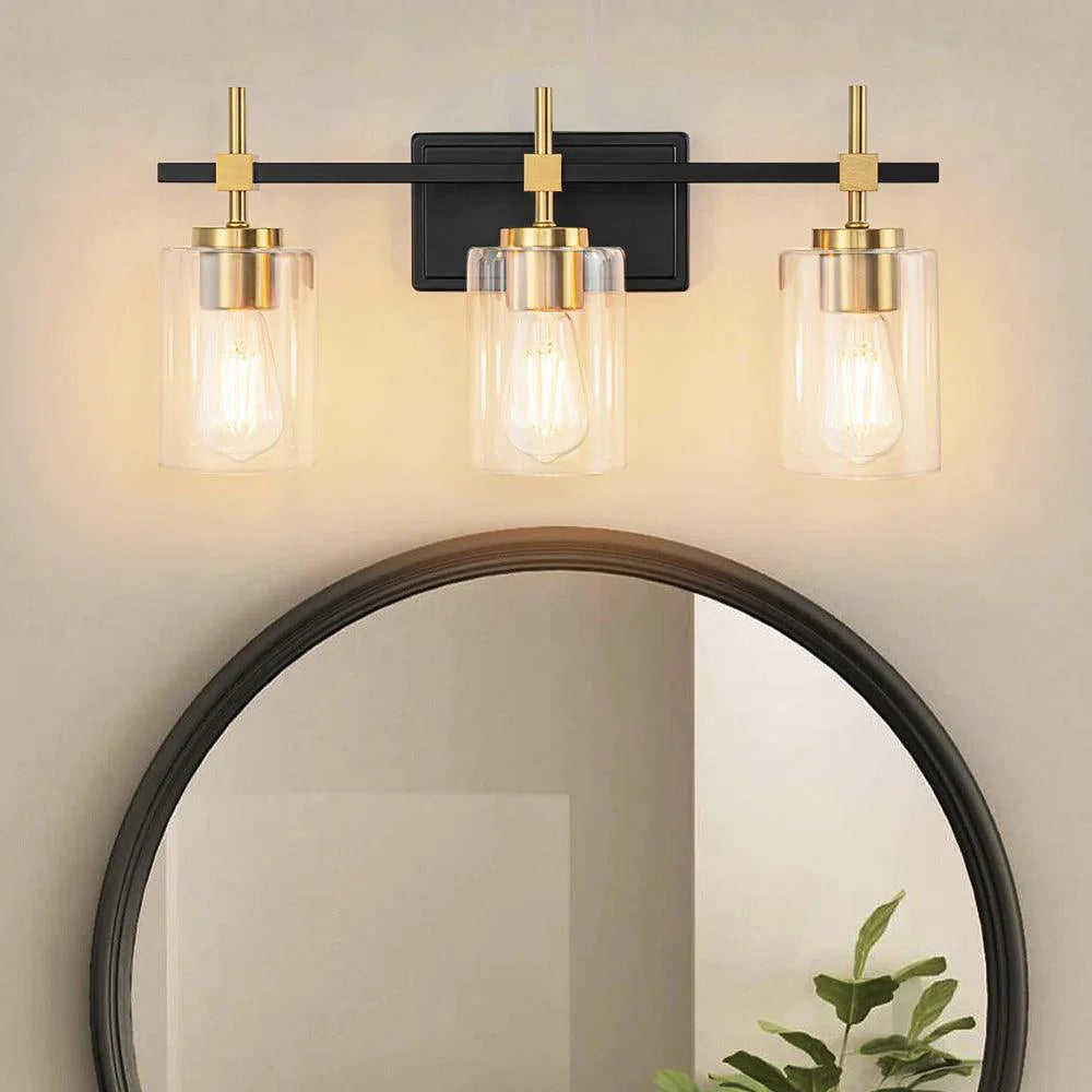 Clear Glass Jasper Modern 3-Light Bathroom Vanity Light
