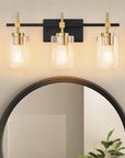 Clear Glass Jasper Modern 3-Light Bathroom Vanity Light