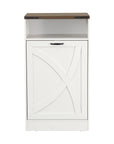38" Modern Storage Cabinet with Hidden Trash Can Holder
