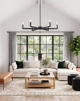 Marcia 6-Light Matte Black Modern Chandelier