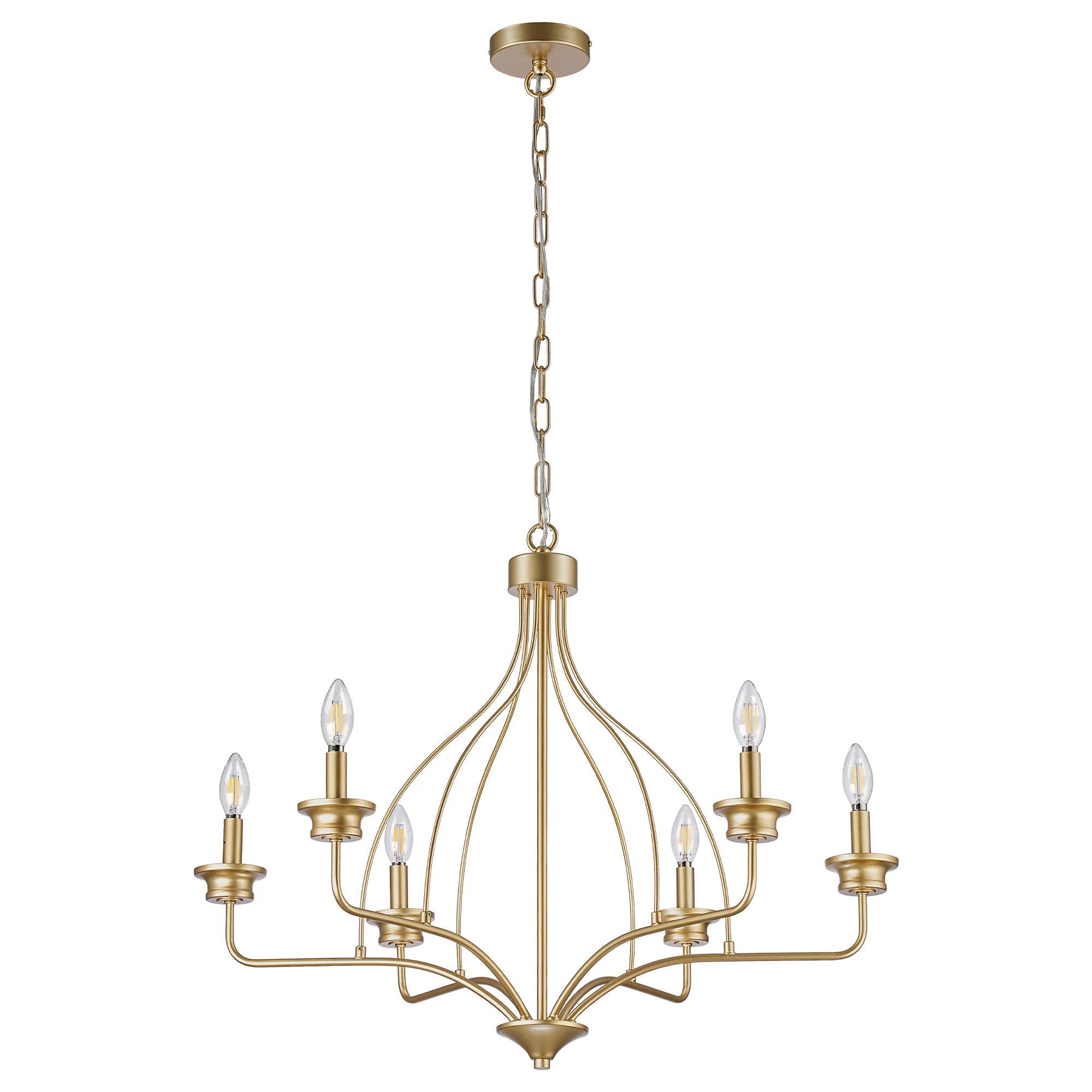 Rock 6-Light Modern Gold Chandelier