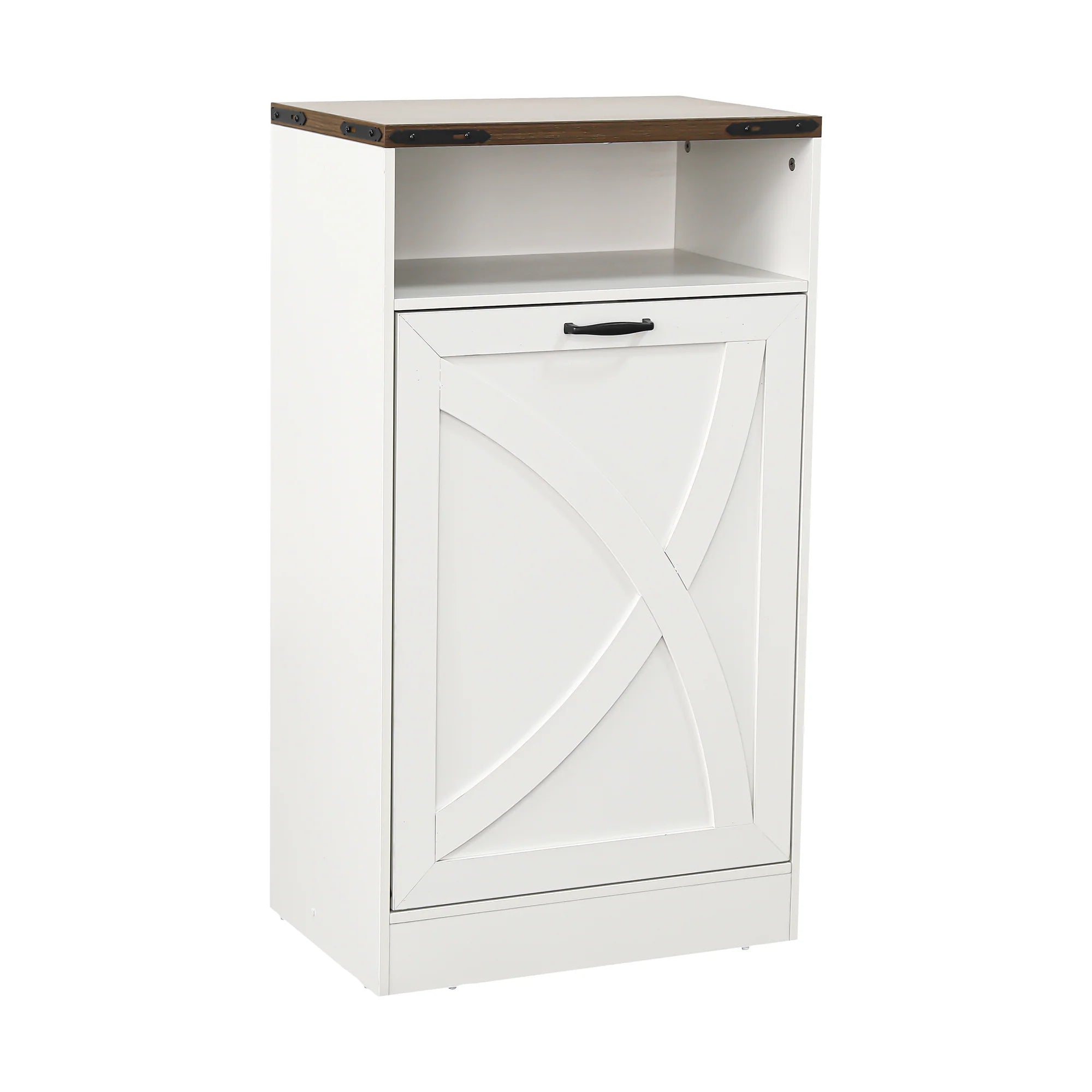 38" Modern Storage Cabinet with Hidden Trash Can Holder