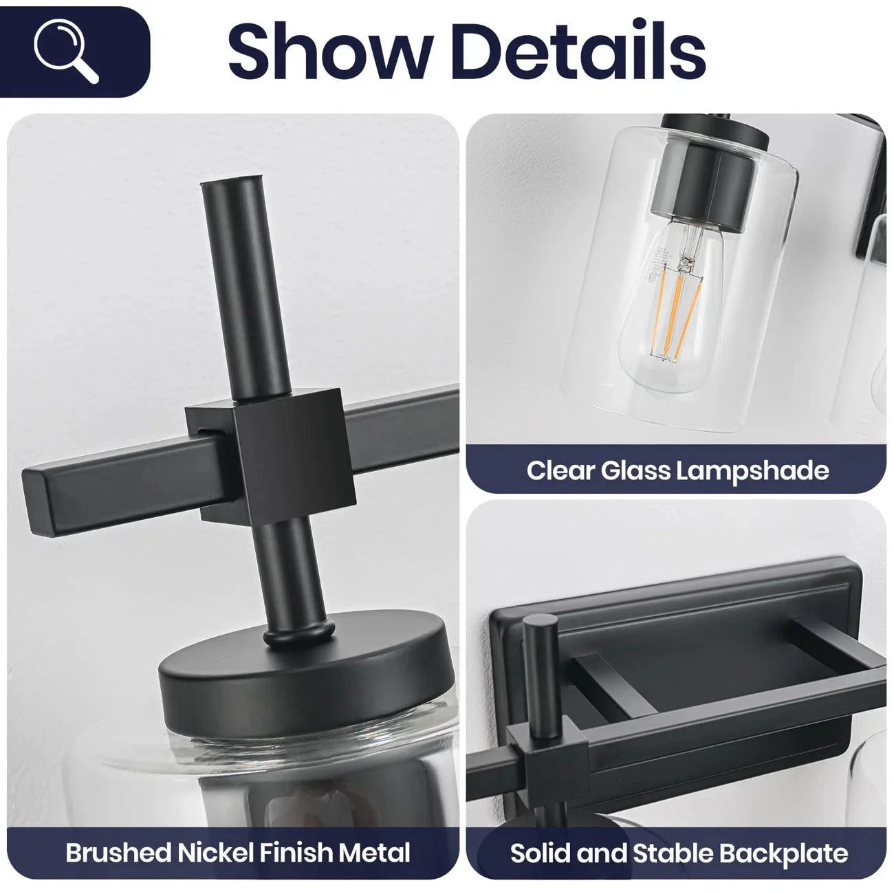 Jasper Modern 4-Light Clear Glass Linear Vanity Light