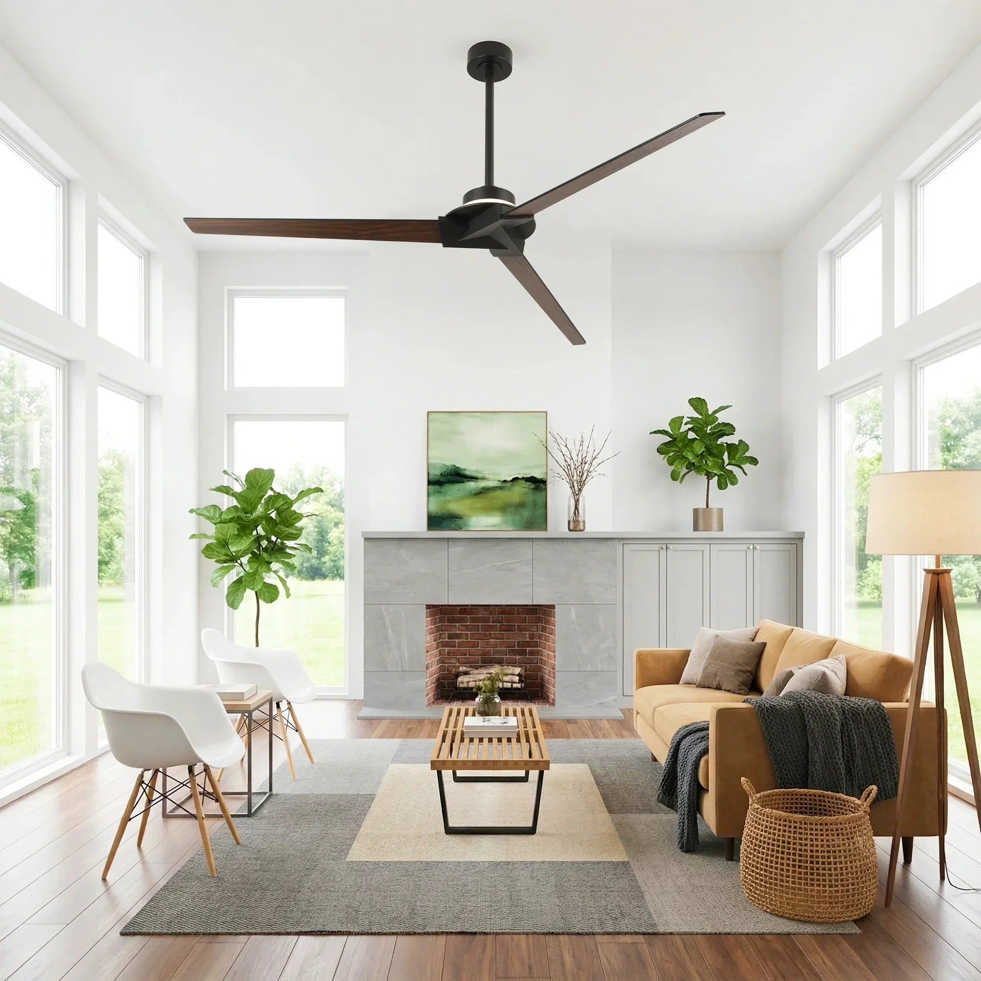 70" Abel Black LED Ceiling Fan