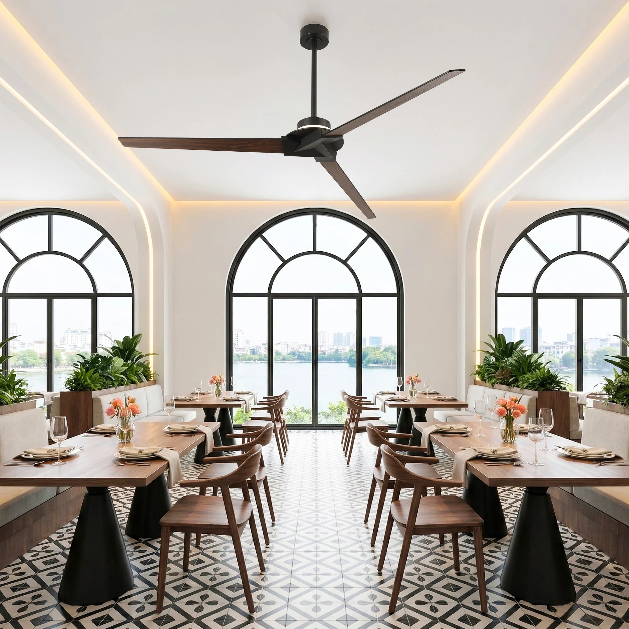 70" Abel Black LED Ceiling Fan