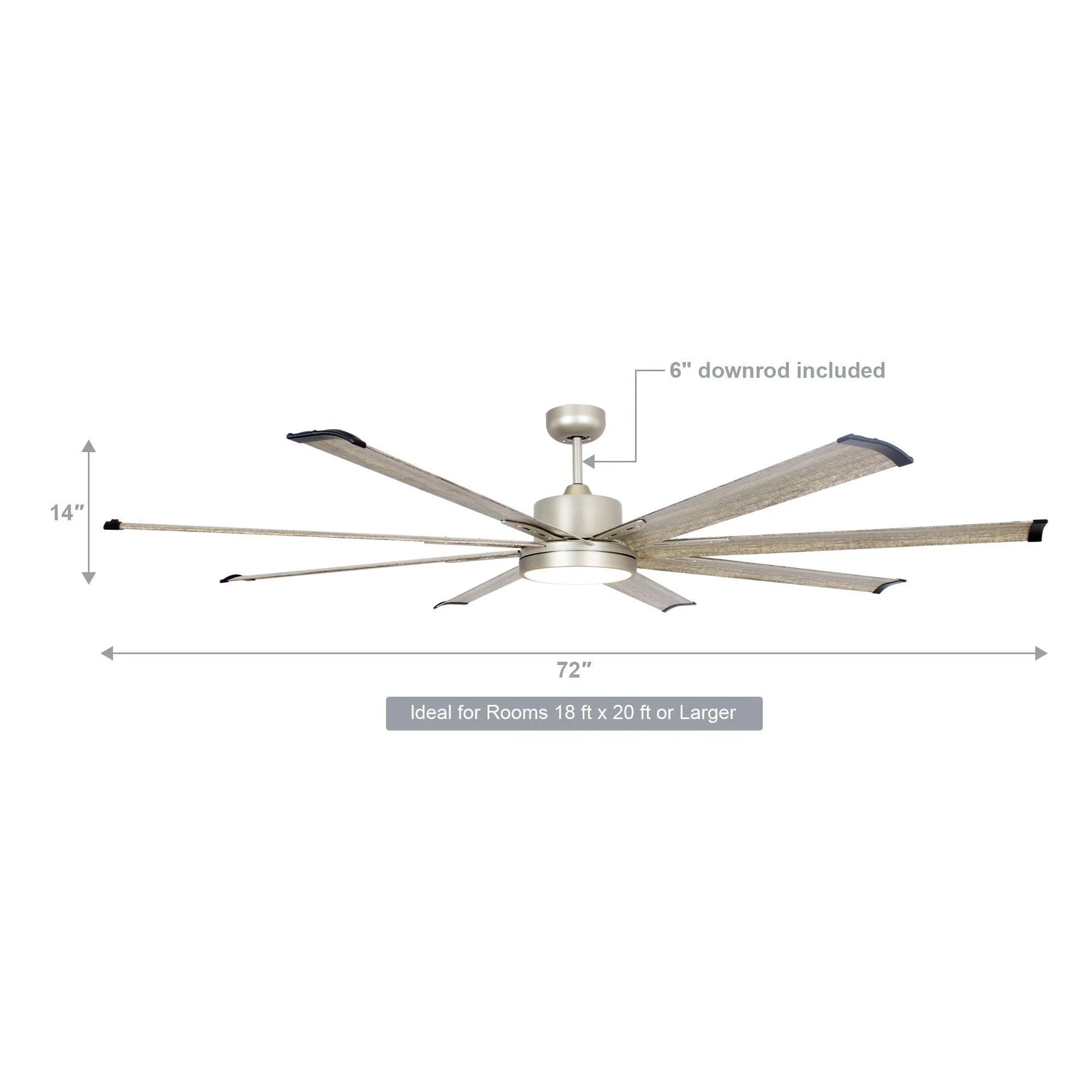72" Bankston Nickel Ceiling Fan