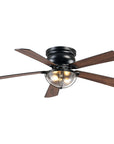 52" Rowan Modern Farmhouse Flush Mount Ceiling Fan with Light