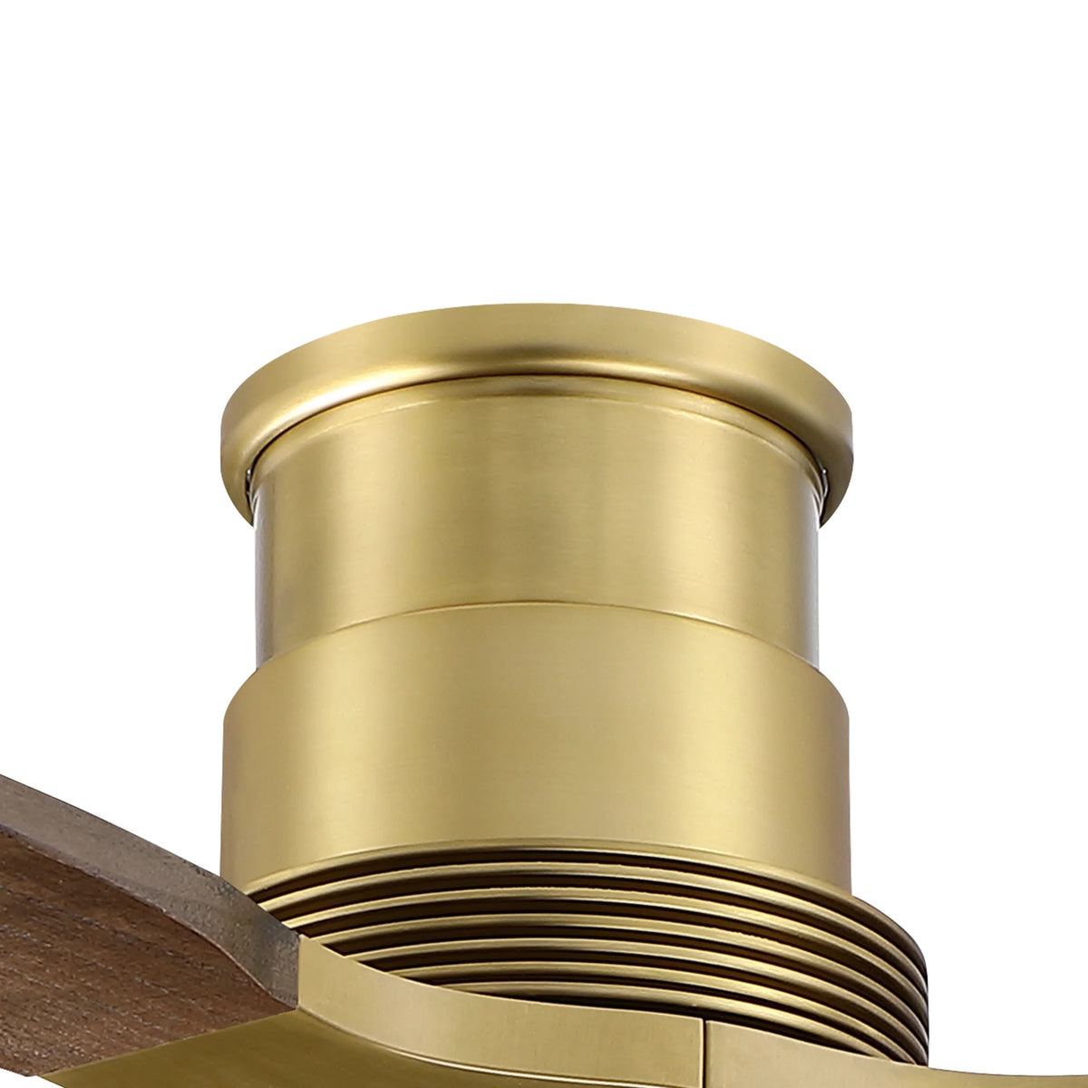 48" Louise Modern Soft Brass Flush Mount Ceiling Fan with Solid Wood Blades