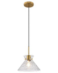 Tavelle 1-Light Natural Copper Cone Glass Pendant Light