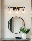 Clear Glass Jasper Modern 3-Light Bathroom Vanity Light