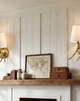 Caldwell 1-Light Antique Brass Antler Wall Sconce with Fabric Shade