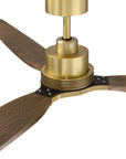 84" Modern Soft Brass Ceiling Fan with Solid Wood Blades for Large Spaces