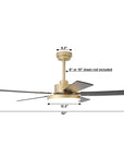 52" Auren Modern Brass LED Ceiling Fan with Reversible Blades