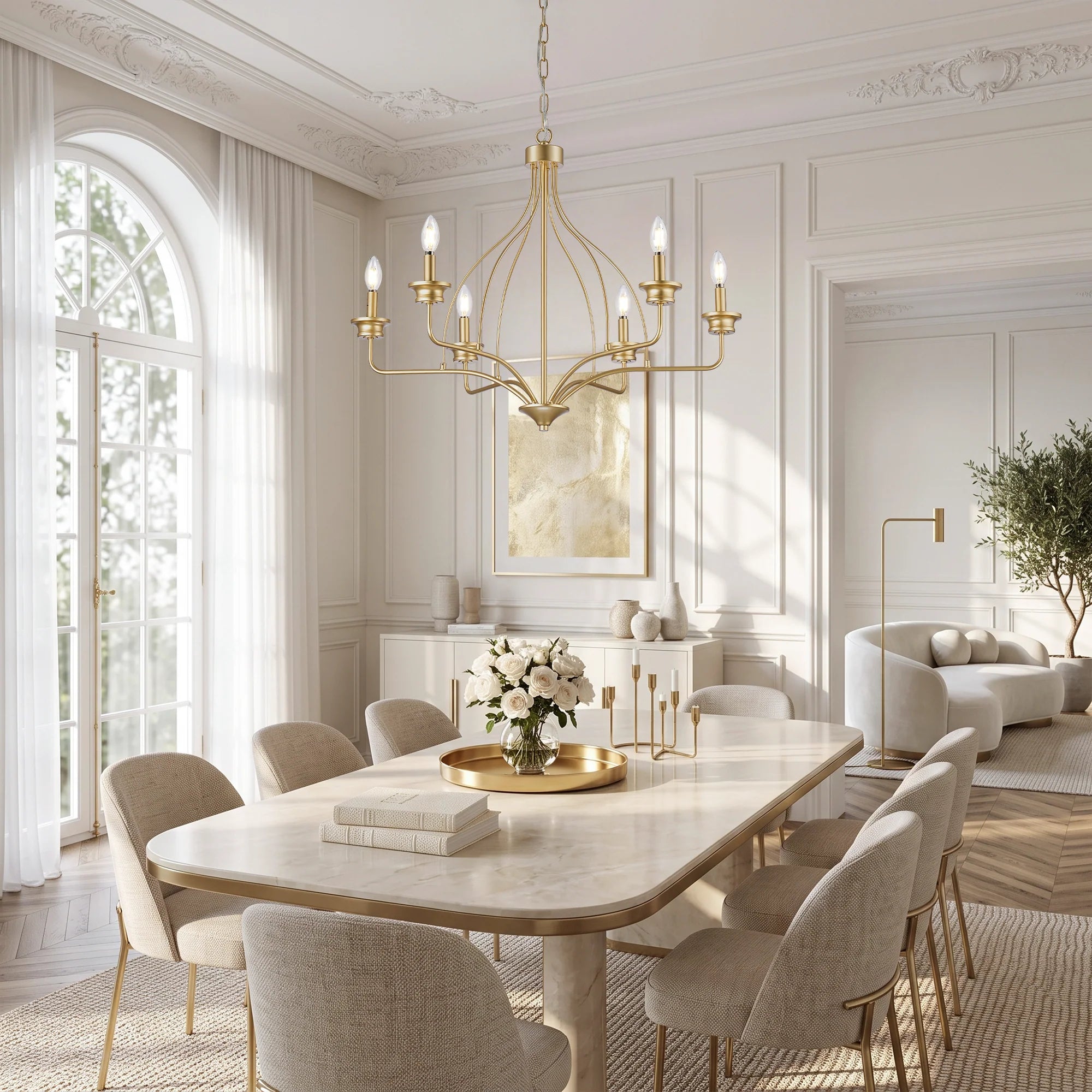 Rock 6-Light Modern Gold Chandelier