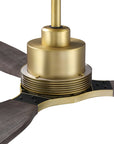 48" Louise Modern Soft Brass Ceiling Fan with Solid Wood Blades