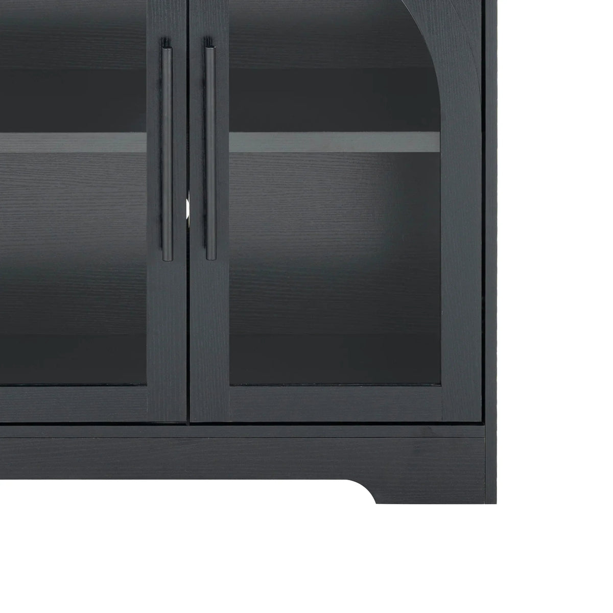 55" Aria Modern Oak Sideboard Cabinet with Arched Glass Doors