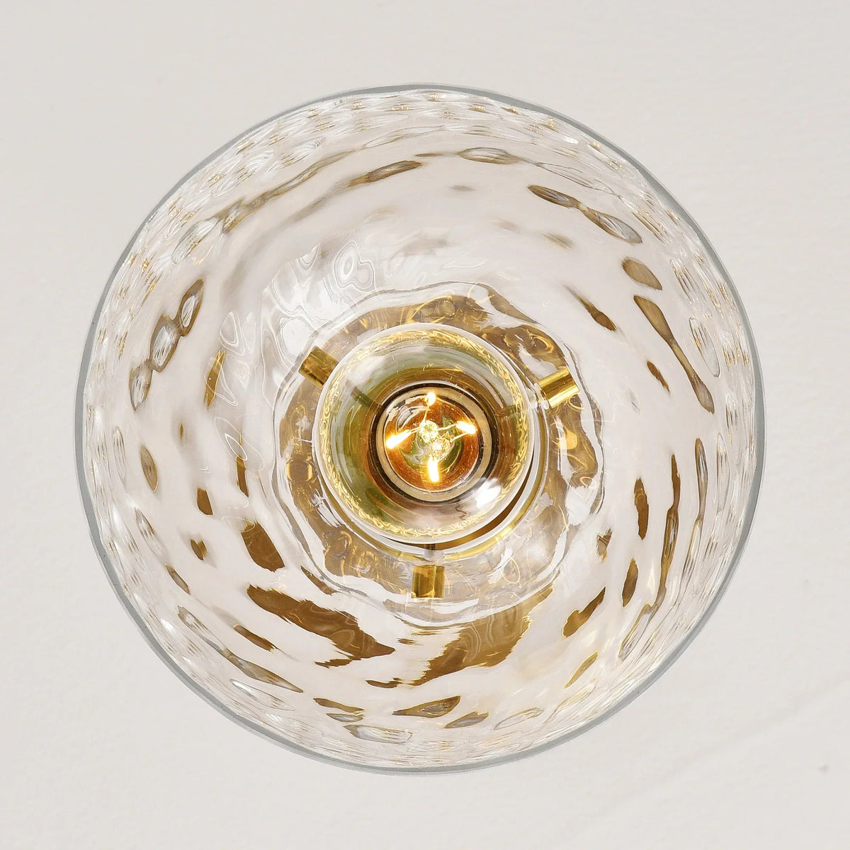 Eunice 1-Light Brass Hammered Glass Pendant