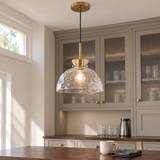Tavelle 1-Light Natural Copper Textured Glass Pendant