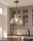 Tavelle 1-Light Natural Copper Textured Glass Pendant