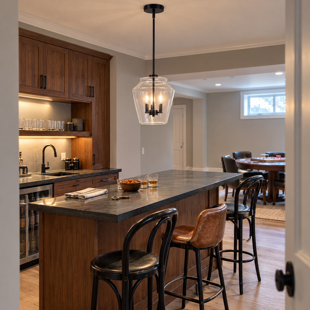 Avenor 3-Light Modern Clear Glass Pendant Light