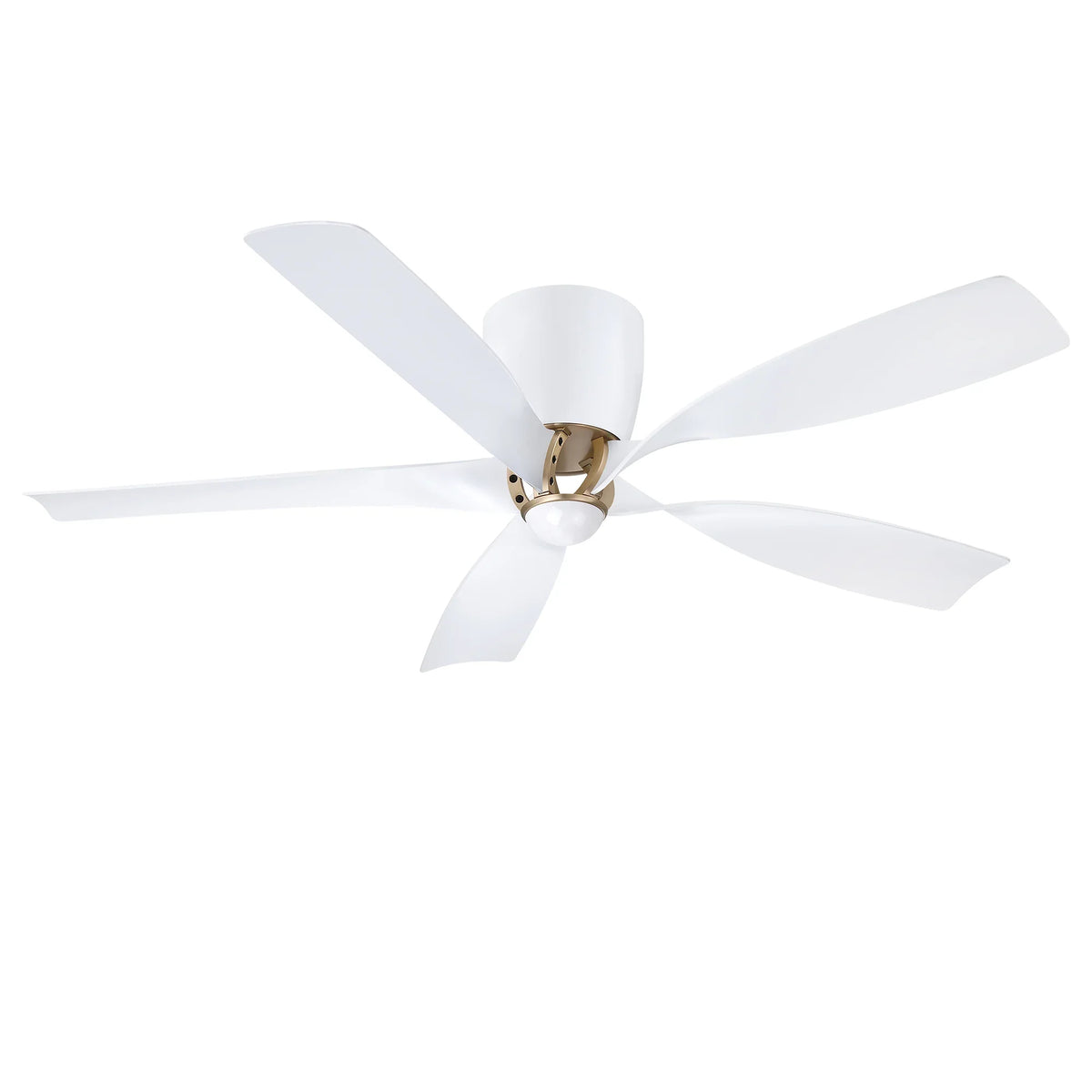 52" Aven Modern White 6-Blade Flush Mount Ceiling Fan